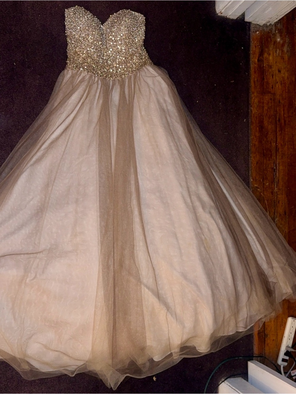Aria Gold Beaded Sweetheart Ball Gown